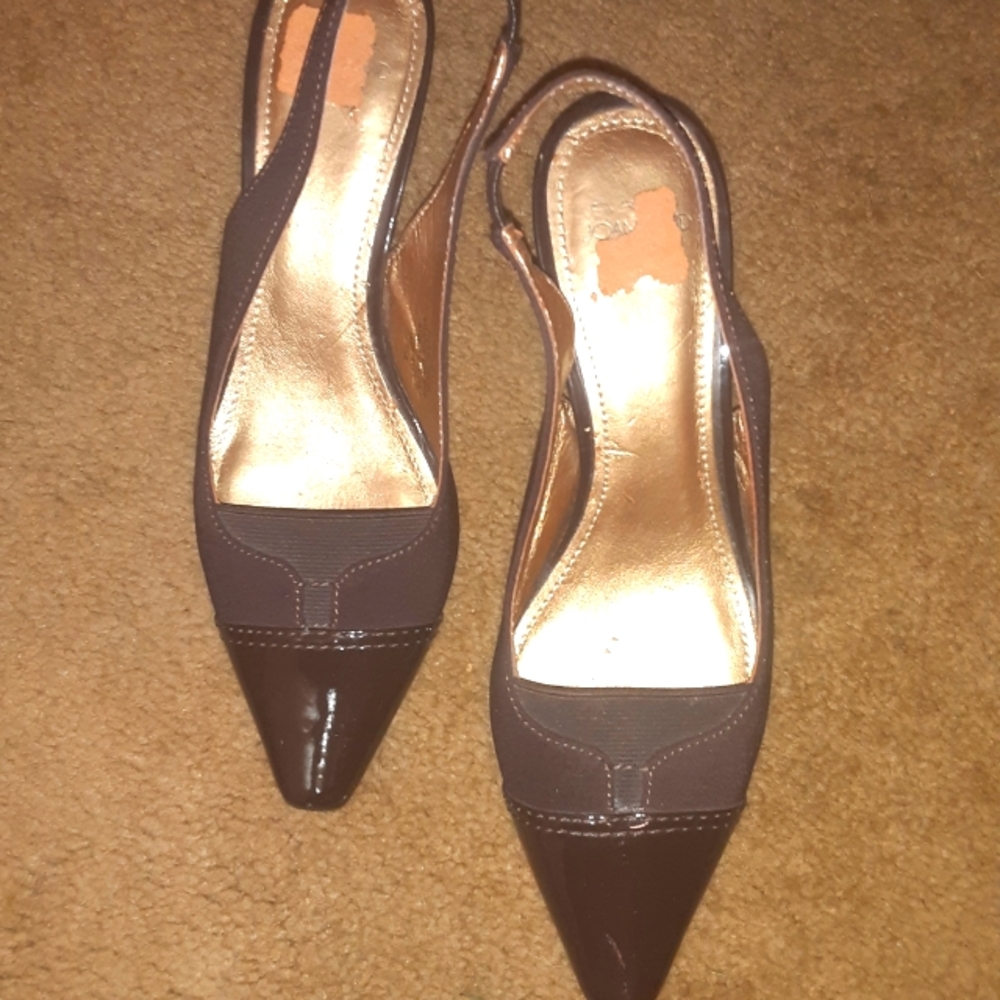 Women's Slingback High Heels SJD Size 7 Rich Brown